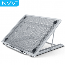 NVV 笔记本支架电脑支架散热器折叠便携6档升降护颈椎电脑显示器桌增高置物架NP-4经典银