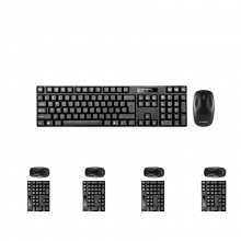 现代（HYUNDAI）HY-NK3000 无线 键盘鼠标套装配置无线接收器台式电脑笔记本通用黑色五套企业装