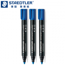 施德樓（STAEDTLER）記號筆油性筆不掉色單頭 藍色 3支裝352-3