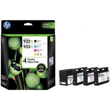 惠普（HP）T0A80AA 932XL/933XL黑色彩色墨盒套装(1黑3彩单盒装适用HPOfficejet7110/7610/7612)