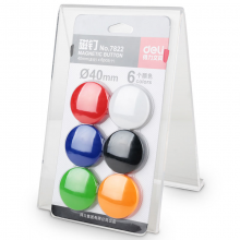 得力（deli）7822磁钉彩色白板磁钉磁珠吸铁石直径40mm