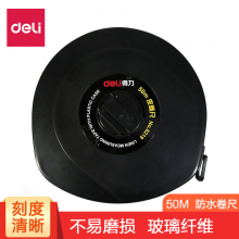 得力（deli）8218皮卷尺30米长皮尺50m防水盒装修体育皮卷尺工程皮尺包邮50m皮卷尺8219