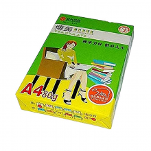 传美 80g/A4淡彩色复印纸 100张/包，25包/箱(单位：箱) 浅黄