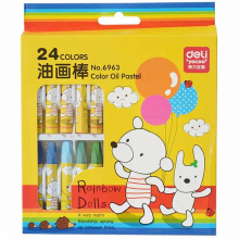 得力 6963 油画棒-24色 24色 24支/盒 （单位：盒） 24色