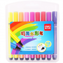 得力70657粗三角杆水彩笔(混)(18支/盒)