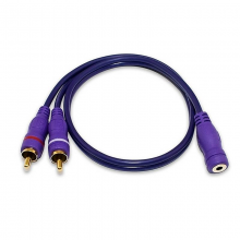 金佳佰业 DC3.5F/RCA*2 AV线紫色一分二线 1.8M (单位:根) 紫色