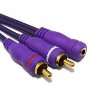 金佳佰业 DC3.5F/RCA*2 AV线紫色一分二线 2M (单位:根) 紫色