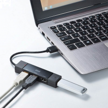 山业 USB-HAC402BK  USB3.0/2.0组合便携式集线器 （单位：个）