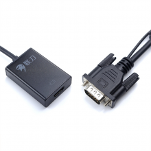 联刀D020922转换器黑色250mm/VGA/HDMI母/带音频/带电源(个)