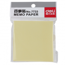 得力 7733 百事贴 76ｘ76mm （单位：包） 淡黄