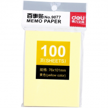 得力 9077 百事贴 76ｘ101mm100张 （单位：包） 黄