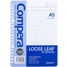 齐心 CLA51007 Compera20孔活页替芯A5 100页 蓝