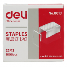 得力 0013 厚层订书钉 23/13 1000枚/盒 （单位：盒）