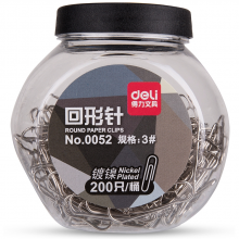 得力 0052 回形针 3# (单位:桶) 黑色