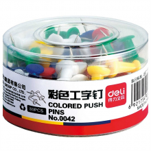 得力 0042 彩色工字钉 80枚/筒 （单位：筒） 彩色