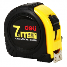 得力 8209 钢卷尺 7.5mｘ25mm （单位：把） 黄