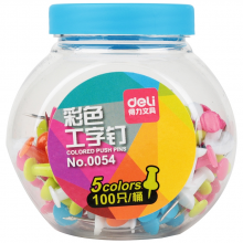 得力 0054 彩色工字钉 100只/桶 （单位：桶） 彩色
