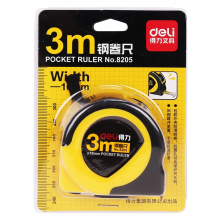 得力 8205 钢卷尺 3mｘ16mm （单位：把） 黄