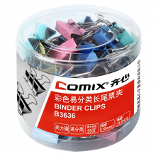 齐心 B3636 长尾夹 60个/盒 (单位：盒) 彩色