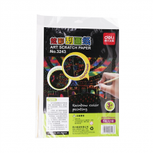 得力3243炫彩刮画纸(单色装)(5张/袋)
