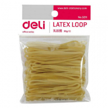 得力 3211 乳胶圈皮筋 30g/包 （单位：包） 微黄