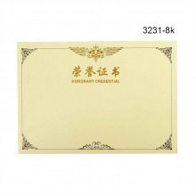 得力 3231 荣誉证书内芯 8k (单位:包) 黄色