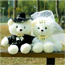 情侣婚庆娃娃婚纱熊毛绒玩具泰迪熊公仔 影楼婚庆用品饰品礼物