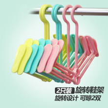 百沃晒鞋架旋转四挂钩便携式多功能防风塑料挂钩室外阳台晾鞋架子 2个装