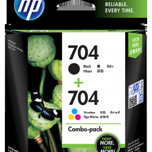 惠普HP 704号 2 件套黑色/三色原装 Ink Advantage 墨盒