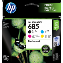 惠普HP 685号 4 件套黑色/青色/品红色/黄色原装 Ink Advantage 墨盒