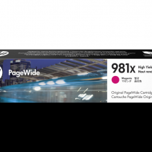 惠普HP 981X 高印量品红色原装 PageWide 墨盒
