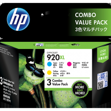 惠普HP 920XL 高收益青色/品红色/黄色原装墨盒（三件装）
