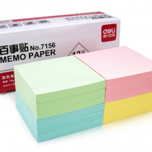 得力(deli)12本76×76mm百事贴N次贴彩色留言纸便利贴易事贴 7156-12