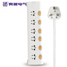 突破（TOP） TZ-C6K6插座接线板智能过载自动断电分控独立开关10米