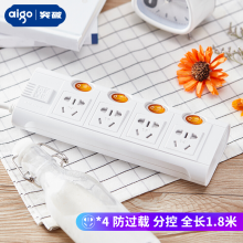 突破（TOP） D4K4新国标带儿童保护门插座插板接线板过载自动断电分控独立开关4孔3米 