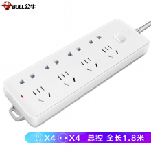  公牛（BULL）GN-403 新国标插座 插线板/插排/排插/接线板/拖线板 8位总控全长1.8米