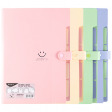  广博(GuangBo)A9038 5入文件夹/资料夹/票据收纳袋爱の微笑单个颜色随机