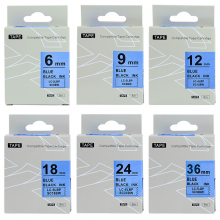 普贴SC18BW 18MM蓝底黑字标签色带