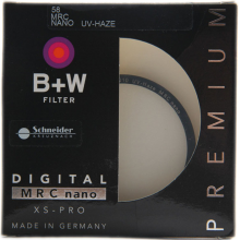 B+W uv镜 滤镜 58mm UV镜 MRC NANO XS-PRO超薄多层纳米镀膜UV镜保护镜