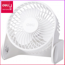 得力（deli） usb风扇迷你小风扇 电扇学生 办公室宿舍 台夹式扇床头电风扇3686白色5寸