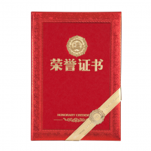 齐心（COMIX） 荣誉证书 a4绒面加厚烫金封面 压花美纹内芯奖状结业批发特种纸12K(C5103)