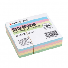 齐心(Comix) 可爱小清新便签纸创意小本子彩色贴标签商务办公便签纸C4212彩色便签纸(94*87mm)