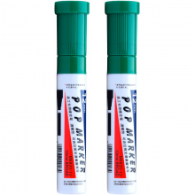 宝克（BAOKE）12mm 绿色POP唛克笔 海报广告画笔彩色马克笔记号笔2支装MK820-12