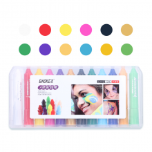 宝克（BAOKE）CH12 人体彩绘笔旋转可水洗 蜡笔儿童化妆彩笔12色