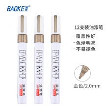 宝克（BAOKE）MP510 金色油性油漆笔 签名笔签到笔记号笔涂鸦笔12支/盒