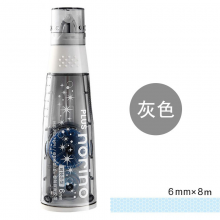 普乐士 PLUS  点点胶替芯 手账双面胶带可爱限定款手工贺卡黏贴透明点状胶大容量可换芯8m长灰色星星款本体
