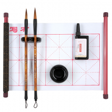 英雄（HERO）精选狼毫楷书大小2支毛笔6件套套装临摹字帖万次书写水写布学生书法入门文房四宝9823