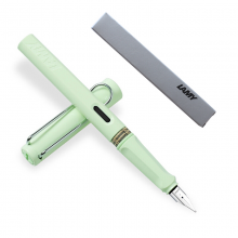凌美(LAMY)钢笔签字笔墨水笔Safari狩猎者限量薄荷绿F尖成人练字笔（银灰简盒不带吸墨器）