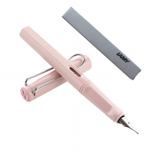 凌美(LAMY)钢笔签字笔墨水笔Safari狩猎者限量玫瑰粉F尖成人练字笔（银灰简盒不带吸墨器）