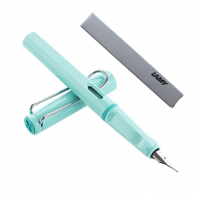 凌美(LAMY)钢笔签字笔墨水笔Safari狩猎者限量马卡龙蓝F尖成人练字笔（银灰简盒不带吸墨器）
